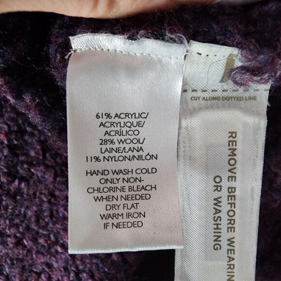 Ann Taylor Loft Wool Blend Purple Mock Neck Knit Sweater | Women's Small - Picture 12 of 12